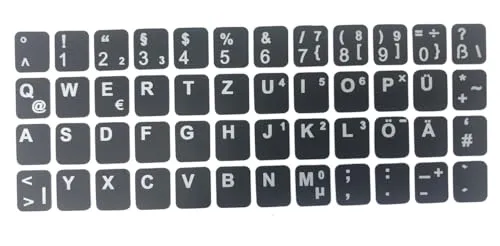 Kompatibel mit IBM ThinkPad T60 DEUTSCHE Tastaturaufkleber- schwarz MATT 48 Tasten 1,1 cm x 1,3 cm Tastatur Aufkleber Selbstkleben