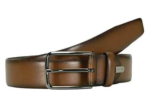 LLOYD Herren Ledergürtel 35 mm cognac - Herren-Gürtel aus hochwertigem Rindsleder mit edler Lederoptik, 35 mm breit und in der Länge verstellbar. Perfekt kombinierbar mit vielen Schuhen. Made in Germany für höchste Qualität.