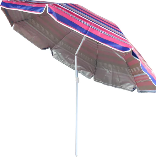 ELLUG gestreifter Sonnenschirm mit UV-Schutz UPF 50+ - Sonnenschirm mit Kippfunktion, ideal für Ausflüge und Reisen. Höhenverstellbar von 120 bis 180 cm für optimalen Schutz bei Sonne.