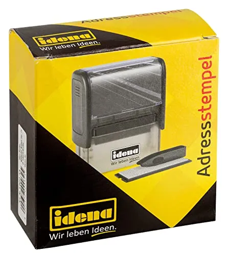 Idena 10032 - Adressstempel, austauschbares Stempelkissen, Pinzette, 1 Stück