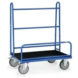 Fetra Plattenwagen 4432 - Robuster Transportwagen mit Gummireifen - Plattenwagen für den sicheren Transport von Glas- und Holzplatten, Tragkraft 600kg, rutschhemmende Plattform für empfindliche Güter, Made in Germany.