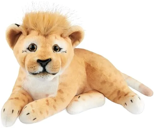 BRUBAKER Löwe Kuscheltier - 30 cm Stofftier - Baby Plüschtier Raubkatze Liegend - Kinder Plüsch Spielzeug - Braun