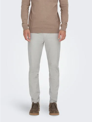 ONLY & SONS ONSMARK PETE SLIM DOBBY 0058 PANT NOOS - Modische Herren-Anzughose in Grau, slim fit für perfekten Sitz. Ideal für vielseitige Outfits, bequem dank hochwertiger Baumwollmischung.