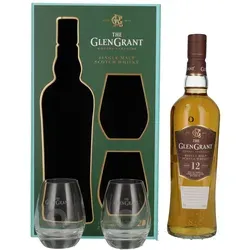 Glen Grant 12 Years Old Single Malt 43% Vol. 0,7l in Geschenkbox mit 2 Gläsern