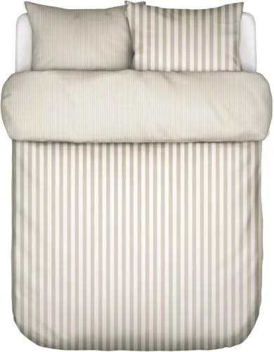 Marc O'Polo Home Bettwäsche Classic Stripe 3-teilig - Bettwäsche-Set aus Bio-Baumwollsatin mit klassischem Streifendessin, atmungsaktiv und feuchtigkeitsregulierend für einen angenehmen Schlaf.