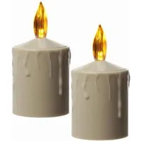 Produktbild Marelida LED Kerzen Grabkerze Grablicht Für Laternen H 11,5cm Sensor Bis 500h Beige 2St