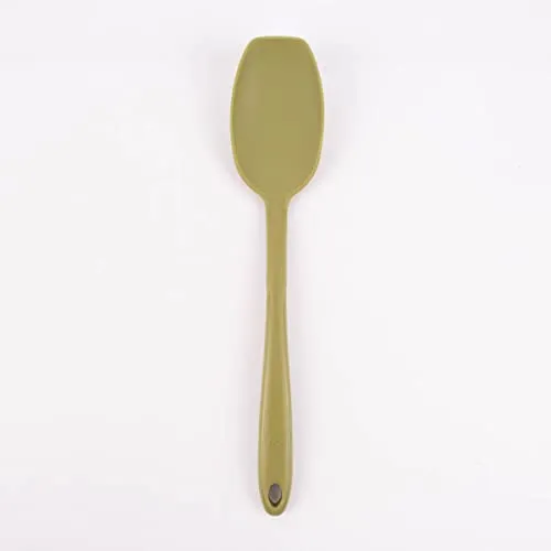 Kochblume Soßenlöffel L | Premium-Silikon & BPA frei| Hitzebeständig | Spülmschinenfest | 30cm | Farbe: olive