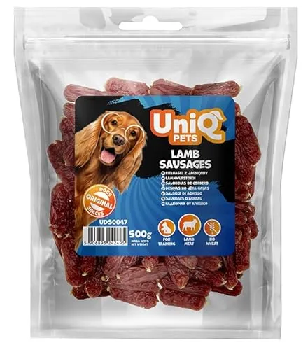 UNIQ PETS Hundeleckerli Lamm - Weiche, getreidefreie Snacks für Hunde - Hundefutter: 90% zartes Lammfleisch, ideal für empfindliche Hunde und perfekt als Trainingssnack – glutenfrei, ohne künstliche Zusatzstoffe.
