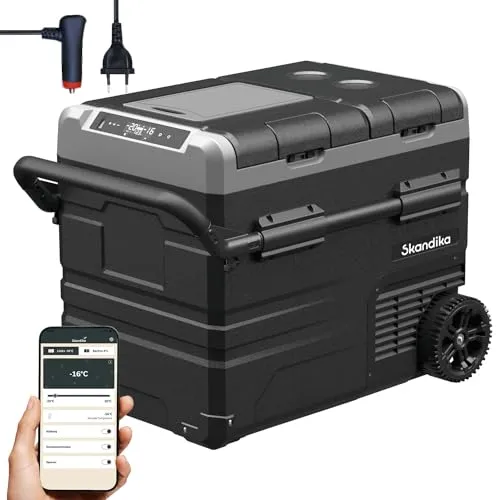 Skandika Gefrierbox Routa 45 L | Kompressor Kühlbox mit App-Steuerung - Kühlboxen & Kühltaschen mit 2 Zonen und breitem Temperaturbereich von -20 °C bis +20 °C. Ideal für Camping, leise im Betrieb und energieeffizient.