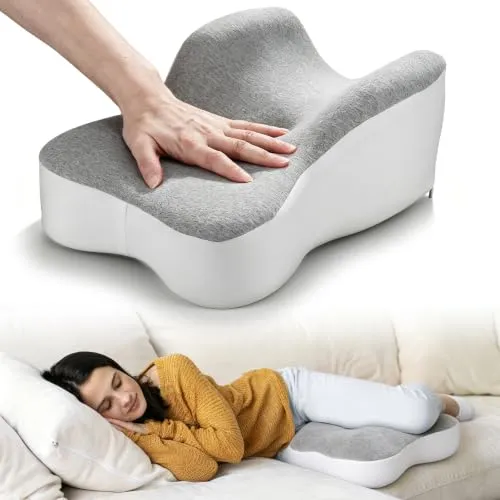 KGOPRTU Kniekissen für Seitenschläfer Memory-Foam Orthopädisches Beinpolster gegen Hüft- und Rückenschmerzen Geeignet für Schwangere Patienten mit Ischiasbeschwerden Heimschlafen & Reisen