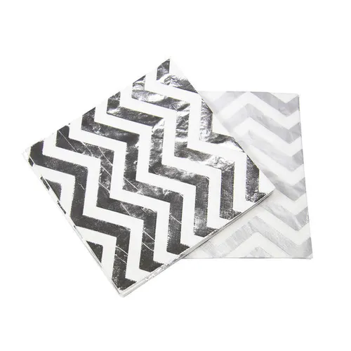 Servietten,Metallic Silber, glanz, Jubiläum,Hochzeit,Tischdeko,Feier,33cm, 20 St