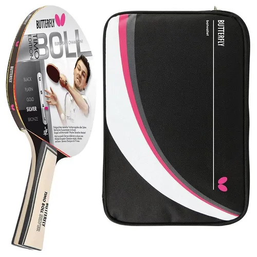 Timo Boll Silber Tischtennisschläger 85015 mit Drive Case II - Tischtennisschläger mit hochwertiger Hülle, ideal für Spieler auf jedem Niveau, bietet optimale Kontrolle und Geschwindigkeit.