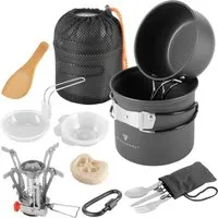 STAHLWERK Camping-Kochgeschirr-Set in schwarz von STAHLWERK