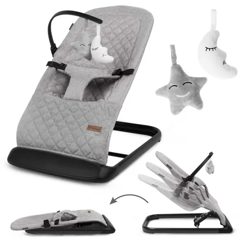 COIL Babywippe Laro - Ergonomischer Bouncer mit 3-Stufen-Verstellung - Die COIL Babywippe Laro bietet Komfort und Sicherheit für Ihr Kind. Mit 3-Punkt-Sicherheitsgurten und abnehmbaren Spielzeugen ist sie ideal für die ersten Lebensmonate. Leicht und kompakt für einfache Mobilität.
