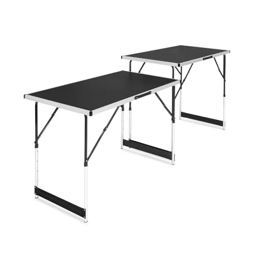 VONROC 2er Set Multifunktionstisch 100 x 60 cm | Höhenverstellbar & Klappbar