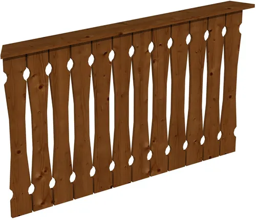 Skanholz Brüstungsgeländer Balkonschalung 150 cm - Braun - Zubehör für Gartenhäuser, robustes Holzgeländer in Nussbaum-Optik, ideal für sichere Balkonschalungen mit 5 Jahren Herstellergarantie.