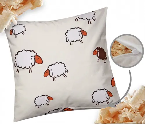 Heubergshop Zirbenkissen, 1-tlg., 40x40cm Gefüllt mit Zirben Zirbenspäne Schafe Kinder (Zirbe-99/3)