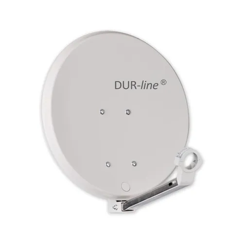 DUR-LINE Alu Sat-Antenne Hellgrau 40cm - Satellitenschüssel für Camping und Balkon, robustes Aluminiumdesign für optimale Signalqualität und einfache Installation.