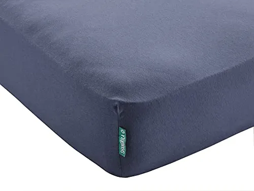 Spannbettlaken »Berlin« Bettlaken BxL+H 90x200+30 cm Dunkelblau Microsatin Hautfreundlich für Boxpringbetten Matratzen bis 30 cm Höhe, 202092