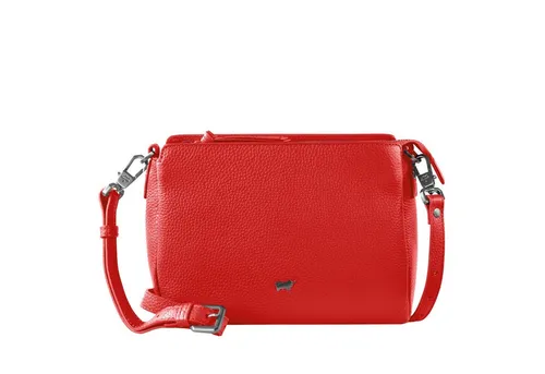 Braun Büffel HANNA Umhängetasche RV red - Umhängetasche aus genarbtem Leder mit sportiver Eleganz, verstellbarem Tragegurt und stilvollen Akzenten in Silber oder Gold.