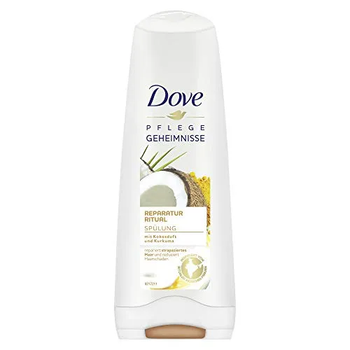 Dove Pflegegeheimnisse Spülung Reparatur Ritual Conditioner - 2-in-1 Shampoo & Conditioner mit Kokosduft und Kurkuma, ideal für strapaziertes Haar. Stärkt und repariert trockenes Haar bei jeder Wäsche für gesund aussehendes Haar.