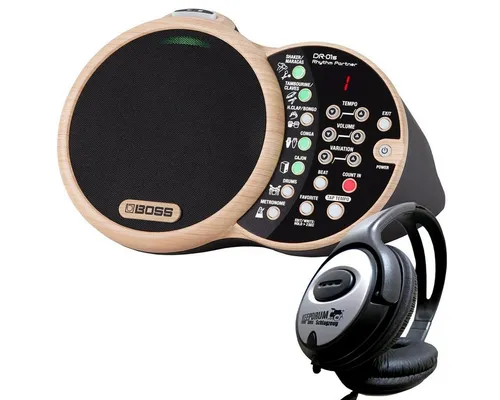 Boss DR-01S Drumcomputer mit Kopfhörer - E-Schlagzeuge: Der Boss DR-01S ist der perfekte Rhythm Partner für Akustik-Musiker mit organischen Sounds und integriertem Lautsprecher. Ideal für Unplugged Performances und einfach zu bedienen!