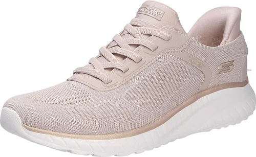 Skechers Damen Sneaker Bobs Squad, beige, Gr. 39,5 - Sportlicher Damenslipper für den Alltag. Hochwertiges Synthetikmaterial, atmungsaktives Innenfutter und auswechselbare Einlegesohle sorgen für Komfort und Flexibilität.