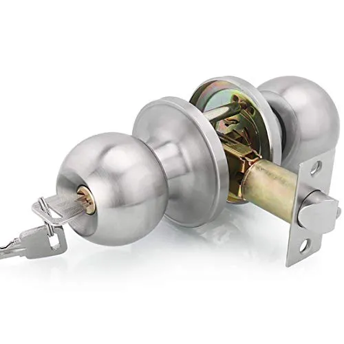 Drenky Türknauf mit Schloss/Schlüssel, Griff Keyed abschließbar Home Büro rund verriegelt Türknauf, Verriegelung 60 / 70mm