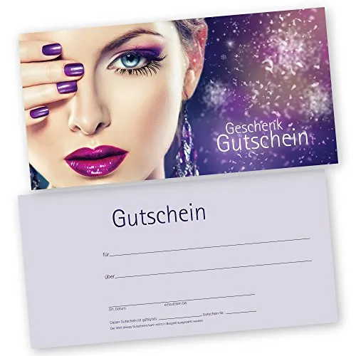 Kosmetikstudio – 50 STYLING Gutscheine für Geschenke - Grußkarten für Kosmetikstudios: 50 hochwertige Gutscheinkarten aus 280g/m² Chromoluxkarton, ideal zur Umsatzsteigerung und Neukundengewinnung. Professionelles Design, nachhaltig produziert in Deutschland.
