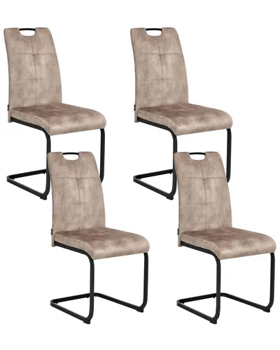 BELIANI Esszimmerstühle 4er-Set taupe