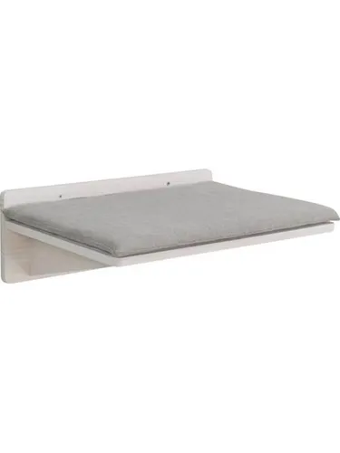 Plattform für Wandmontage 50x17.5x36.5 cm in Weiß/Grau - Sonstiger Katzenbedarf, ideal zur Erweiterung des Lebensraums Ihrer Katze mit erhöhten Flächen und abnehmbarem, waschbarem Kissen.