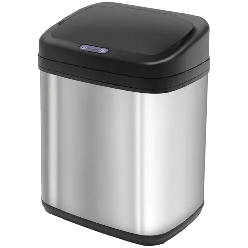 HOMCOM Sensor Mülleimer 20L Edelstahl mit Bewegungssensor - Moderner 20L Mülleimer mit automatischer Öffnung durch Infrarot-Sensor für hygienische Müllentsorgung. Robuste Edelstahl-Oberfläche und manuelle Bedienung bieten Komfort und Stil für Küche, Büro und Schlafzimmer.