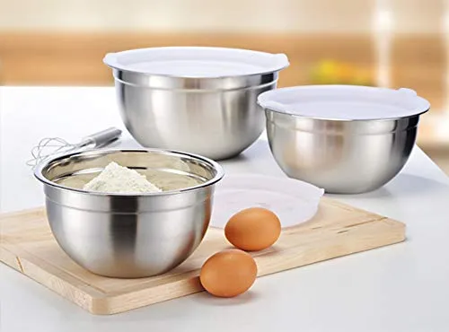 Haushalt International Schüssel Set 6tlg. Edelstahl inklusive Deckel Aufbewahrungsboxen