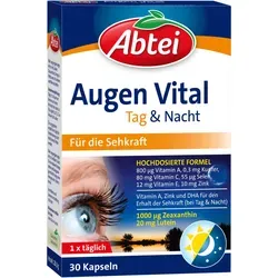 Abtei Augen Vital Tag & Nacht 30 ST - Nahrungsergänzungsmittel mit Lutein und Omega-3, unterstützt die Augengesundheit und fördert das Wohlbefinden der Augen.
