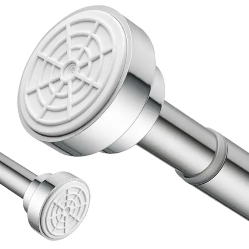 Duschvorhangstange 83-130cm verstellbare Teleskopstange Gardinenstange ohne Bohren aus Edelstahl Vorhangstange Klemmstange für Scheibengardinen Türvorhänge