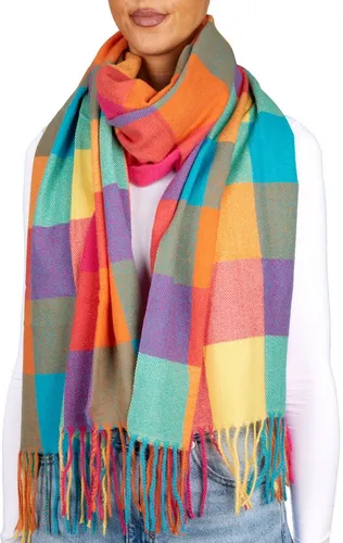 BRUBAKER Schal Cashmirillo Schal Kariert für Damen und Herren - 70 x 200 cm, (Herbstschal Winterschal mit weichem Kaschmir-Gefühl, 1-St), Warm, Kuschelig und Oversized - Damenschal für Herbst und Winter