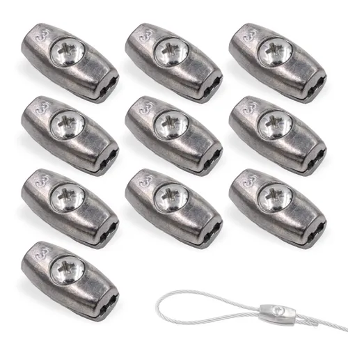 10x EIFORM Drahtseilklemme zum Schrauben für Seile bis Ø3,0mm | Zinkdruckguss