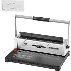 VEVOR Spiralbindegerät 34-Loch-Bindung - Bindegerät für A4, A5, 120 Blatt Kapazität, mit verstellbarem Seitenrand und langlebiger Konstruktion, ideal für professionelle Buchbindungen.