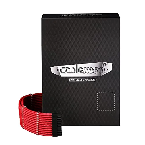 CableMod C-Series PRO ModMesh 12VHPWR Cable Kit für Corsair RM, RMi, RMX (Black Label) - rot