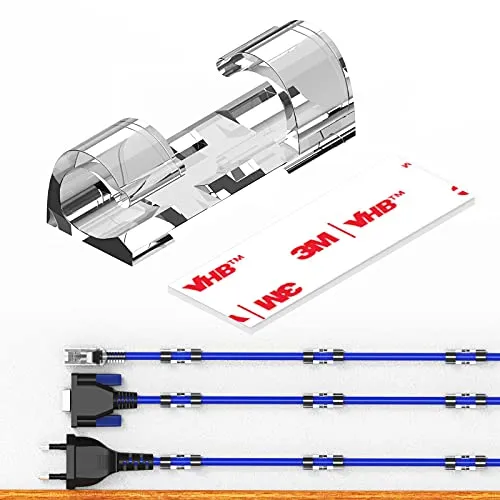 Kabelclips Kabelhalter, XIAOXI Vielzwecke Kabelführung Kabel Organizer Set mit Klebstoff Gesicherte Unterlage für Schreibtisch, Netzkabel, USB Ladekabel, Ladekabeln usw.