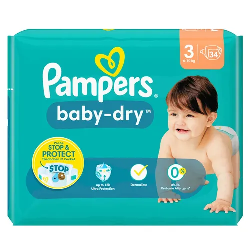 Pampers Baby Dry Größe 3 Midi Windeln, 6-10 kg