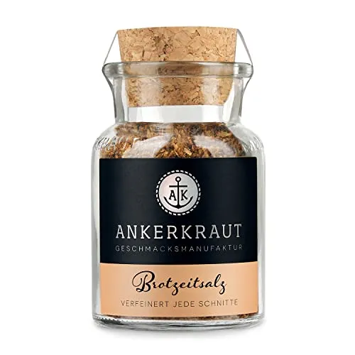 Ankerkraut Brotzeit Salz, Deutscher Gewürz Klassiker zu Brot, Käse und Wurst, Perfekte Lunchbox für Kinder, Essen mit der Familie, zuckerfrei, ohne Geschmacksverstärker, 105 g im Korkenglas