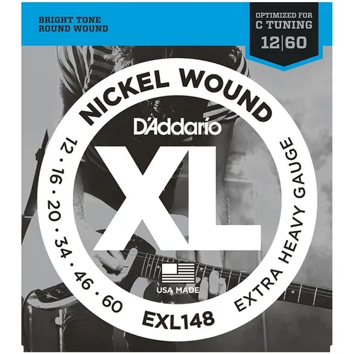 D Addario EXL148 - E Gitarrensaiten 12-60, extra heavy für vielseitigen und hellen Ton, hergestellt in den USA
