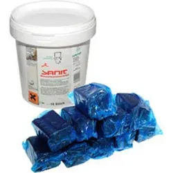 Sanit Wasserkastenwürfel 3056 für Geberit Einwurfschacht, 10 Stück - Reinigungsmittel für Wasserkästen, biologisch abbaubar, färbt Wasser blau und sorgt für angenehmen Duft – ideal für die alte Geberit Ausführung.