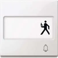 Wippe Klingel mit Schriftfeld, einteilige Wippe, glänzend, Thermoplast weiß (glänzend), Retail