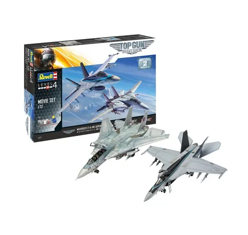 Revell 05677 1:72 Top Gun Movies - Gift Set - Flugzeuge, detailliertes Modellset für Top Gun Fans, ideal für Sammler und Bastler.