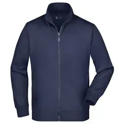 Sweatjacke JN046 - Navy Blau, Größe L - Funktionsjacke aus formbeständiger Sweat-Qualität in navy, Größe L. Ideal für Alltag und Sport, mit seitlichen Reißverschlusstaschen und langlebigen Doppelnähten.