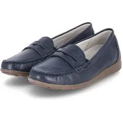 Waldläufer Damen Slipper/ Mokassins LUCY Blau HirschlederGröße:4 - Blau