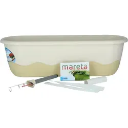 Plastia Blumenkasten Mareta 60cm elfenbein Wasserspeicher von Plastia