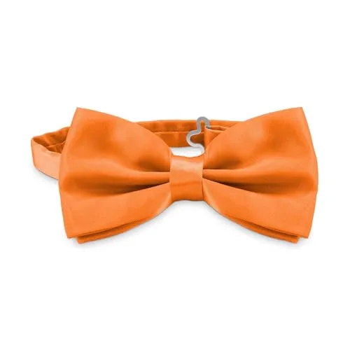 OcioDual Orange Fliege Herren, Herren Fliege Anzug, Einfach Herrenfliege mit verstellbarem Haken-Clip-Verschluss, 12 cm x 6 cm, Feiern, Partys, Arbeit, Hochzeiten und Events